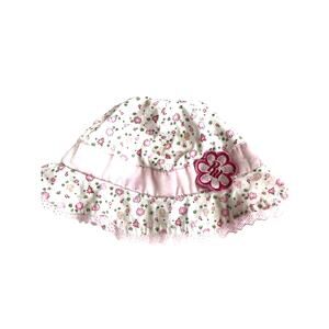 Rocawear floral bucket hat pink white cotton pastel eyelet logo infant toddler